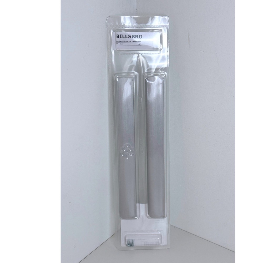 2 Pack IKEA BILLSBRO Silver Handles 12" Modern Cabinet Drawer Pulls 803.236.28